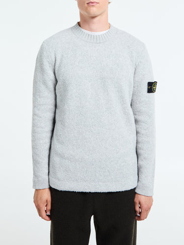 Stone Island - 5100056 Fancy Yarn Crewneck Jumper in Melange Grey