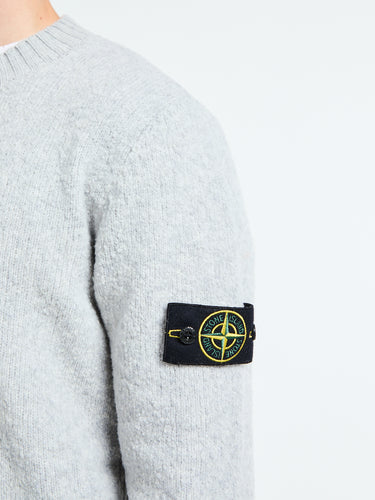 Stone Island - 5100056 Fancy Yarn Crewneck Jumper in Melange Grey