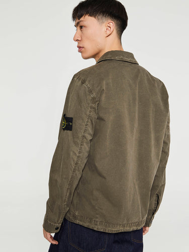 Stone Island - 1200032 Cotton Twill Overshirt in Military Green