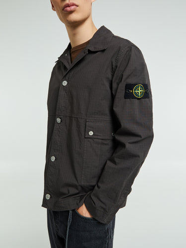 Stone Island - 1200026 Mil-Spec Stretch Ripstop-TC Shirt in Charcoal