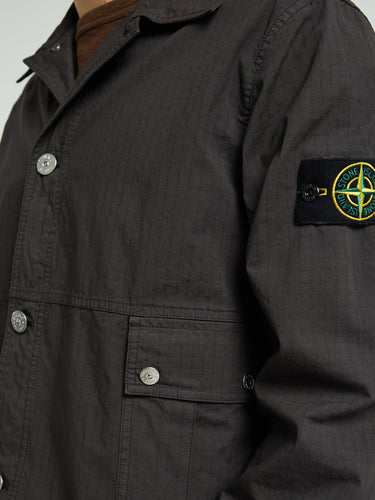 Stone Island - 1200026 Mil-Spec Stretch Ripstop-TC Shirt in Charcoal