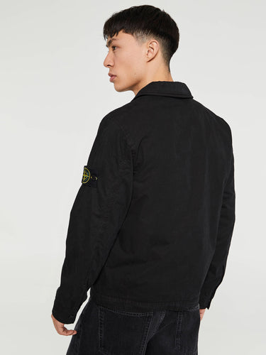 Stone Island - 1200032 Cotton Twill Overshirt in Black