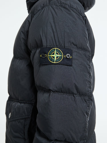 Stone Island - 4100011 Crinkle Reps NY Hooded Down Jacket in Black