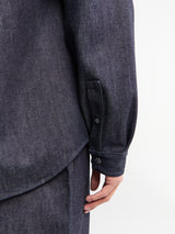 Stone Island - 1100008 Indigo Raw Denim Overshirt in Blue Raw