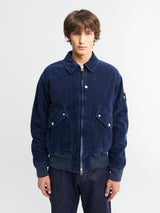 Stone Island - 4100123 Micro Corduroy-Rinsed Bomber in Indigo