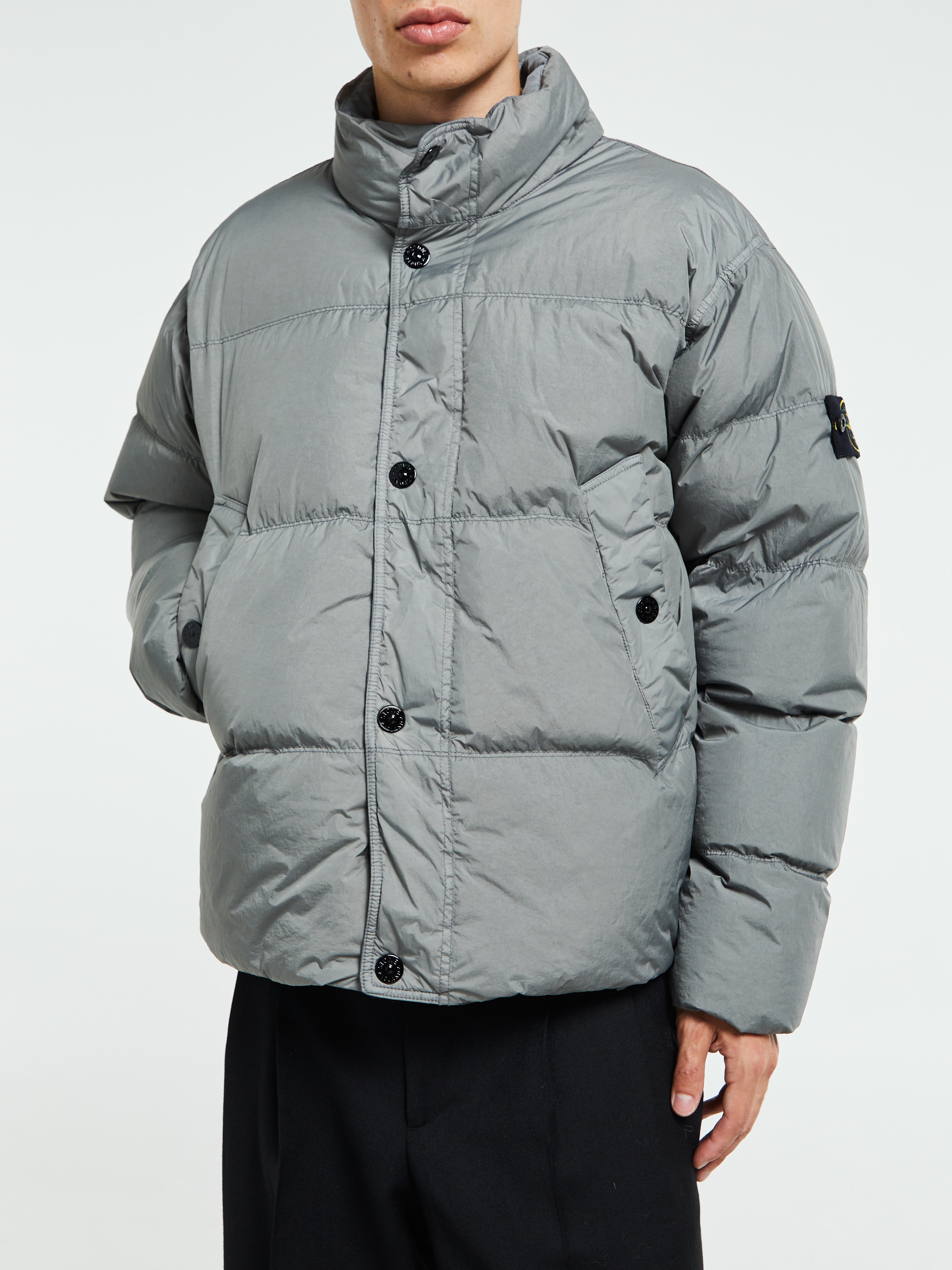 Stone Island 4100010 Crinkle reps NY Bomber Jacket in Cement – Stoy