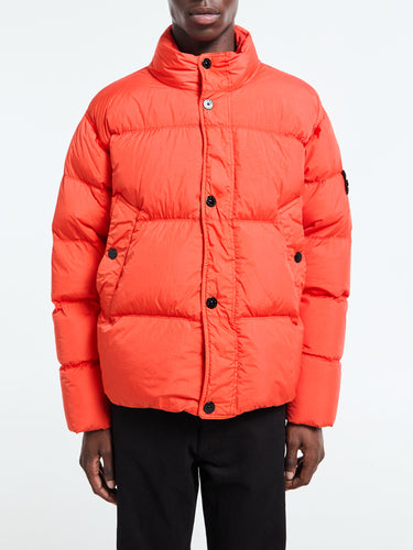 Stone Island - 4100010 CRINKLE REPS NY RECYCLED NYLON Bomber Jacket in Scarlatto