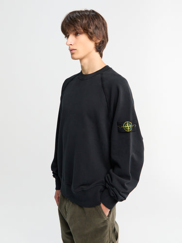Stone Island - 6100022 Organic Cotton Fleece Sweatshirt in Black