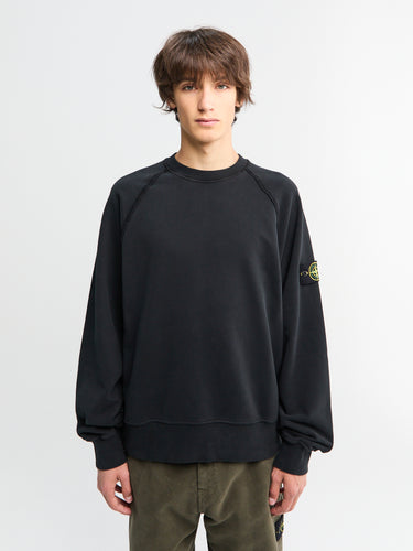 Stone Island - 6100022 Organic Cotton Fleece Sweatshirt in Black