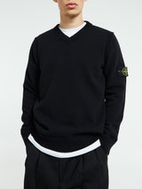 Stone Island - 5100033 V-Neck Jersey in Black