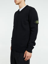 Stone Island - 5100033 V-Neck Jersey in Black