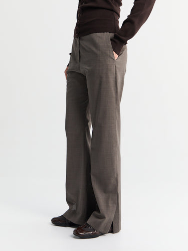 Studio Nicholson - Straight Leg Mitra Pants With Hem Split in Melange