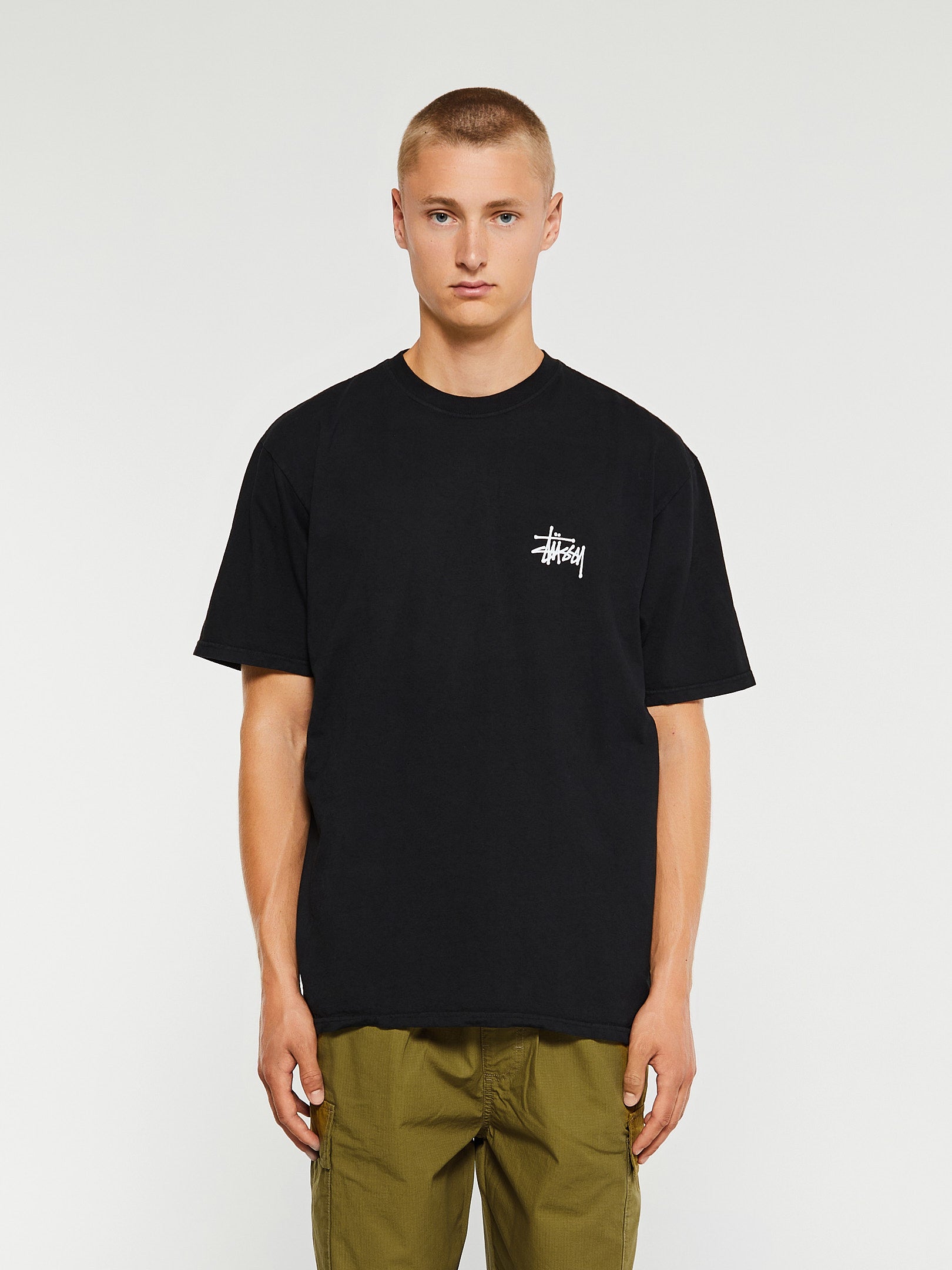 Basic Pigment Dyed T-Shirt in Black