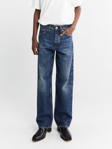 Sunflower - Loose Jeans in Dark Blue Worn