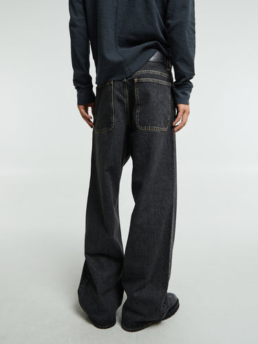 Sunflower - Super Wide Jeans in Black Stone