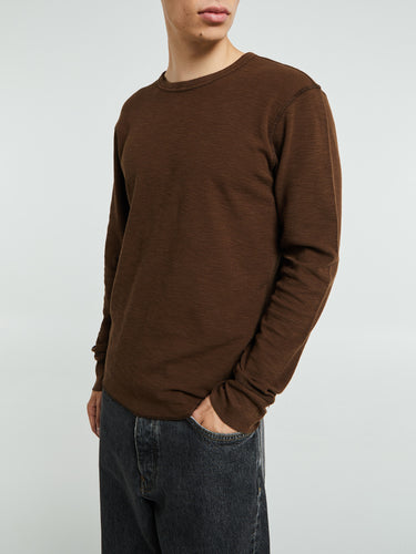 Sunflower - Waffle Long Sleeve T-Shirt in Brown