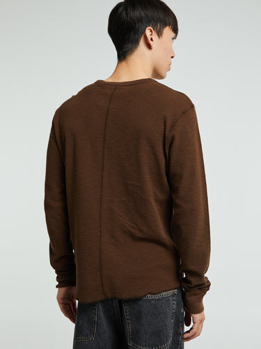 Sunflower - Waffle Long Sleeve T-Shirt in Brown