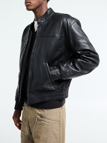 Sunflower - Polo Leather Jacket in Black