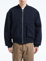 Sunflower - Wool Bomber Jacket in Navy