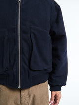 Sunflower - Wool Bomber Jacket in Navy