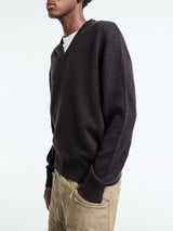 Sunflower - Moon Merino V-Neck Knit in Brown