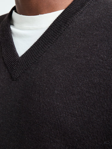 Sunflower - Moon Merino V-Neck Knit in Brown