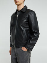 Sunflower - Short Leather Jacket in Black