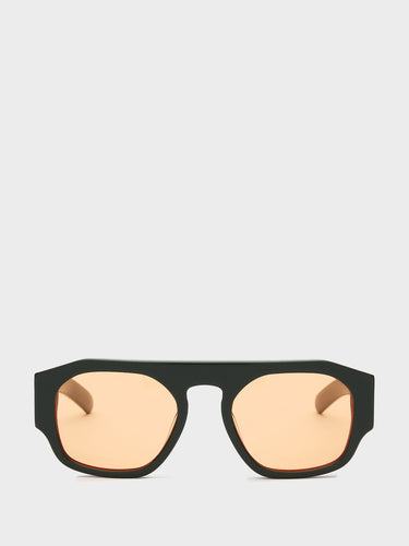 Flatlist - Flatlist x Sunflower Shade 02 Sunglasses in Forest Green and Solid Orange Lens