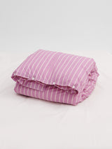 Tekla - Percale Duvet Cover in Mallow Pink Stripes