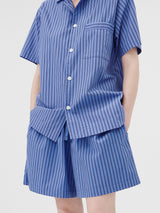 Tekla - Poplin Pyjamas Shorts in Boro Stripes