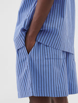 Tekla - Poplin Pyjamas Shorts in Boro Stripes