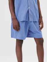 Tekla - Poplin Pyjamas Shorts in Boro Stripes