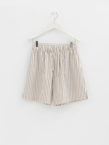 Tekla - Poplin Pyjamas Shorts in Hopper Stripes