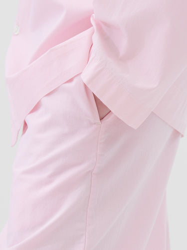 Tekla - Poplin Pyjamas Shirt in Soft Pink