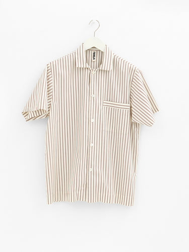Tekla - Poplin Pyjamas Short Sleeve in Hopper Stripes
