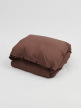 Tekla - Percale Duvet Cover in Cocoa Brown