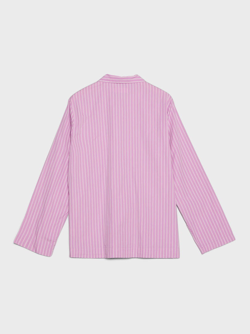 Poplin Pyjamas Skjorte i Purple Pink Stripes