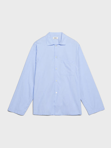 Tekla - Poplin Pyjamas Shirt in Shirt Blue