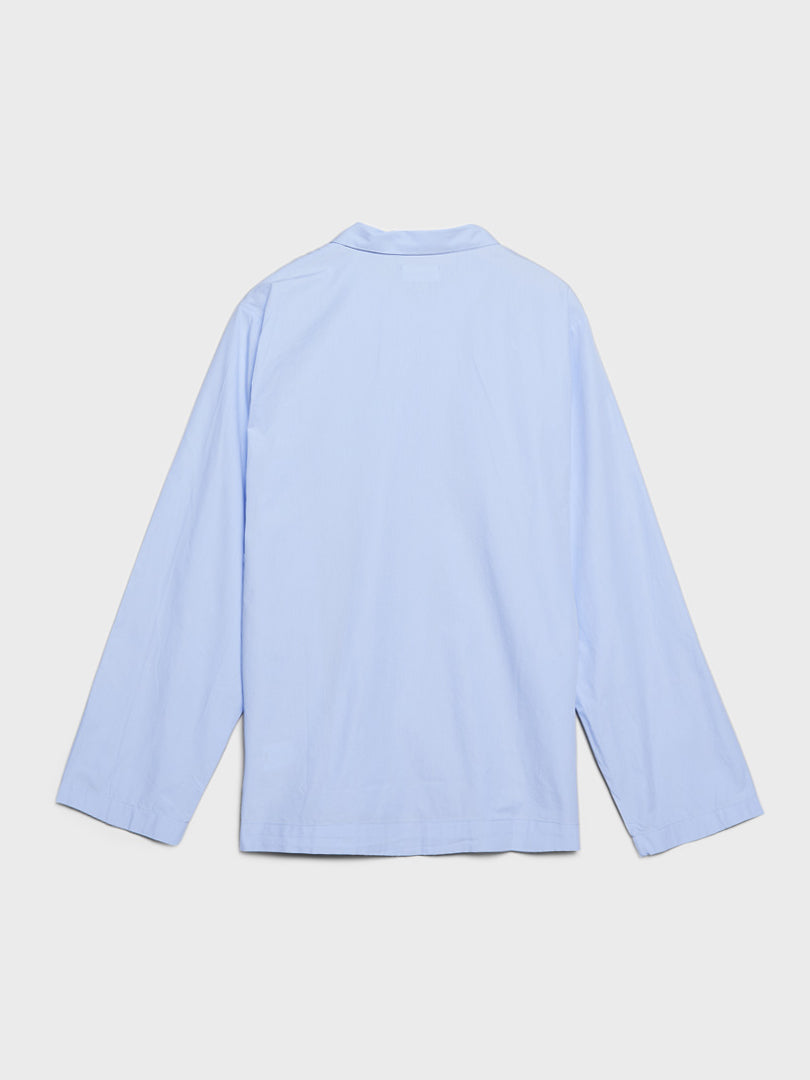 Poplin Pyjamas Shirt in Shirt Blue
