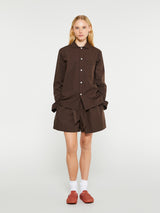 Tekla - Poplin Pyjamas Shorts in Coffee