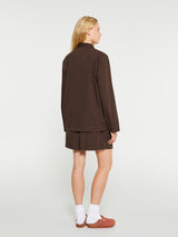 Tekla - Poplin Pyjamas Shorts in Coffee
