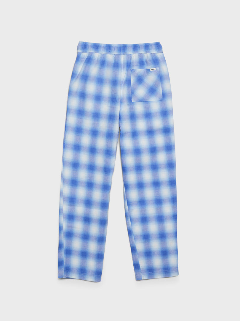 Flannel Pyjamasbukser i Light Blue Plaid