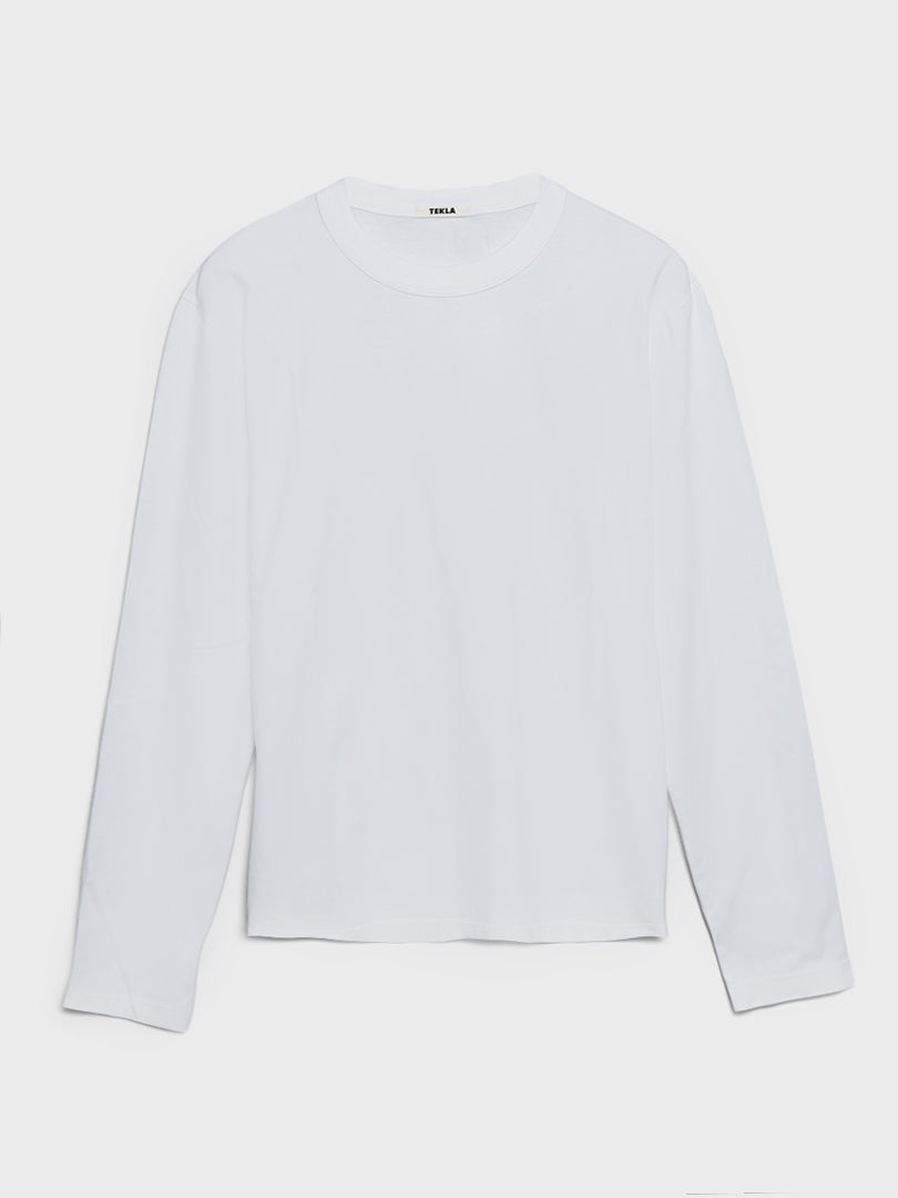 Tekla - Longsleeved Sleeping T-shirt in White