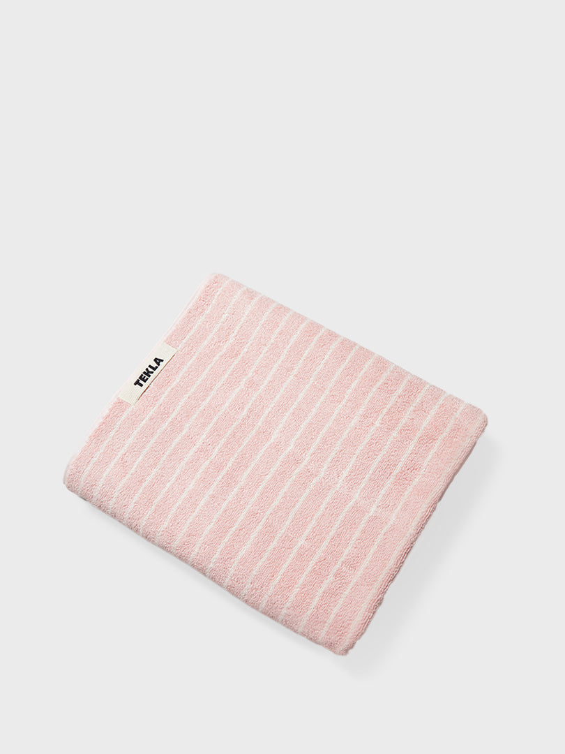 Tekla - Bath Towel in Shaded Pink Stripes