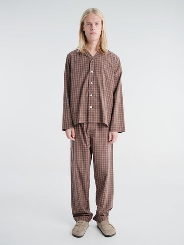 Tekla - Men's Long-Sleeved Shirt in Serra Checks