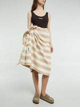 Tekla - Beach Towel in Almond Stripes