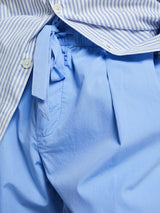 Tekla - Poplin Pyjamas Pants Grosgrain Side Stripe in Cornflower