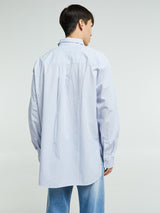 Tekla - Poplin Pyjamas Long Shirt in Orchid Stripes