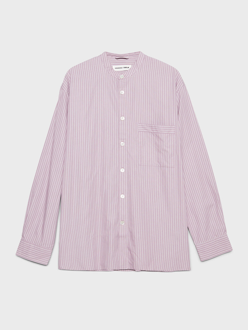 Birkenstock / Tekla - Sleeping Shirt in Mauve Stripes