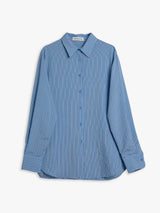 The Frankie Shop - Peri Fluid Shirt in Blue and White Stripes